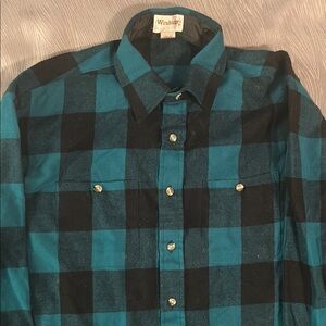 Windward Teal and Black Plaid Shirt